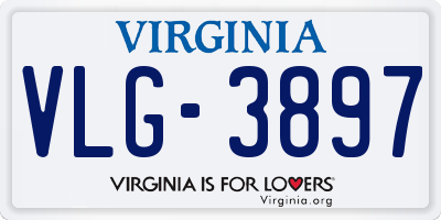 VA license plate VLG3897