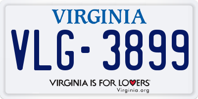 VA license plate VLG3899