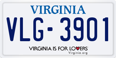 VA license plate VLG3901