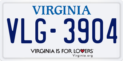VA license plate VLG3904