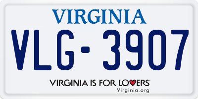 VA license plate VLG3907