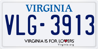 VA license plate VLG3913