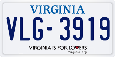 VA license plate VLG3919