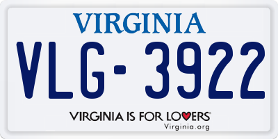 VA license plate VLG3922