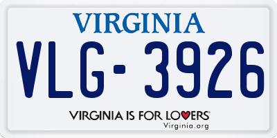 VA license plate VLG3926