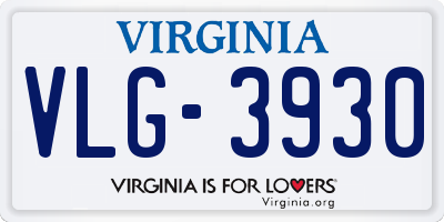 VA license plate VLG3930