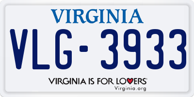 VA license plate VLG3933