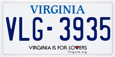 VA license plate VLG3935