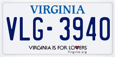 VA license plate VLG3940