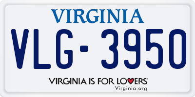 VA license plate VLG3950