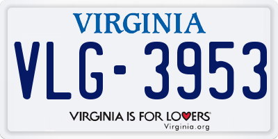 VA license plate VLG3953