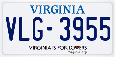 VA license plate VLG3955