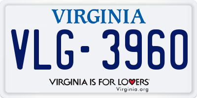 VA license plate VLG3960