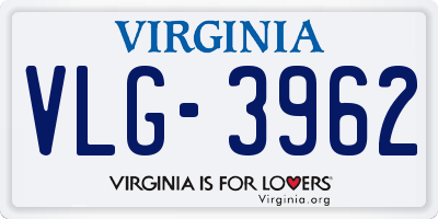 VA license plate VLG3962