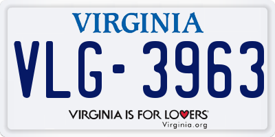 VA license plate VLG3963