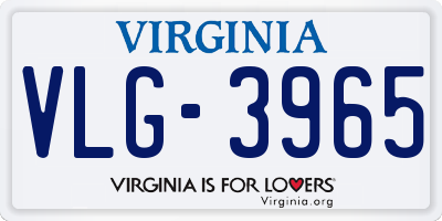 VA license plate VLG3965