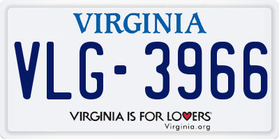VA license plate VLG3966