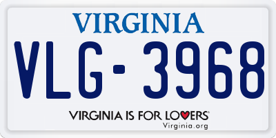 VA license plate VLG3968