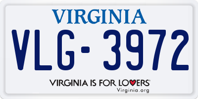 VA license plate VLG3972
