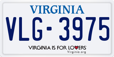 VA license plate VLG3975