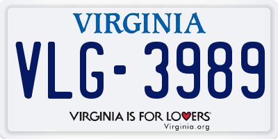 VA license plate VLG3989