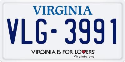 VA license plate VLG3991