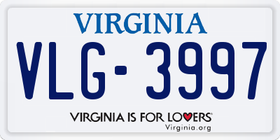 VA license plate VLG3997