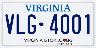 VA license plate VLG4001