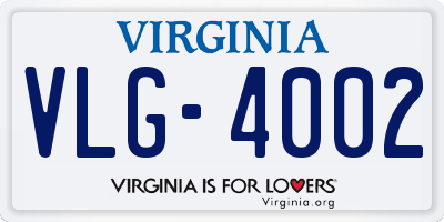 VA license plate VLG4002