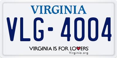 VA license plate VLG4004