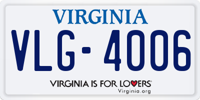 VA license plate VLG4006