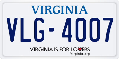 VA license plate VLG4007