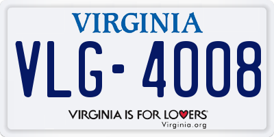 VA license plate VLG4008
