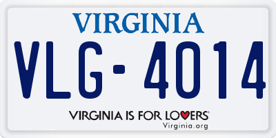 VA license plate VLG4014