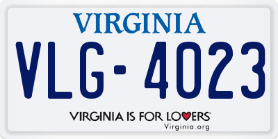 VA license plate VLG4023