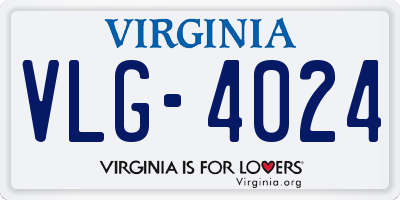 VA license plate VLG4024