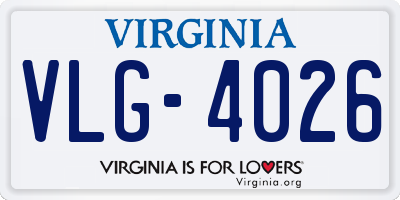 VA license plate VLG4026