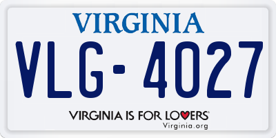 VA license plate VLG4027