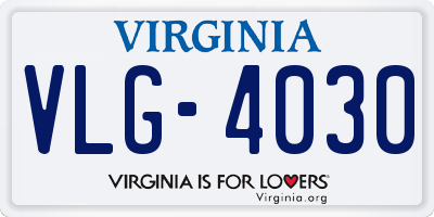 VA license plate VLG4030
