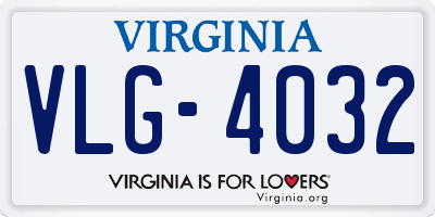 VA license plate VLG4032