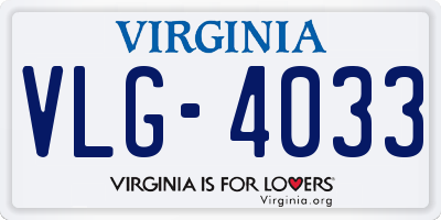 VA license plate VLG4033