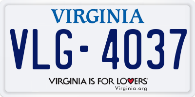 VA license plate VLG4037