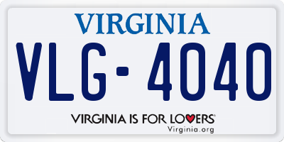 VA license plate VLG4040
