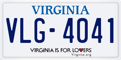 VA license plate VLG4041