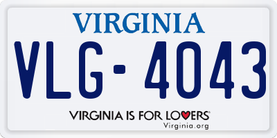 VA license plate VLG4043