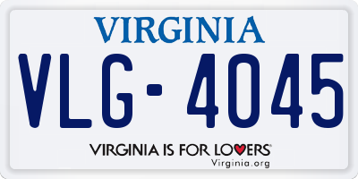 VA license plate VLG4045