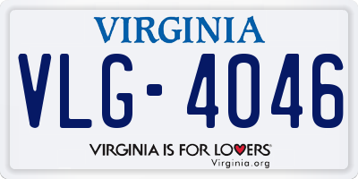 VA license plate VLG4046