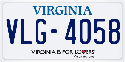 VA license plate VLG4058