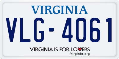 VA license plate VLG4061