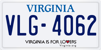 VA license plate VLG4062